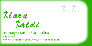 klara kaldi business card
